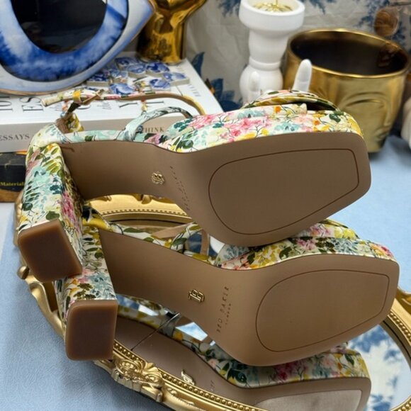 🆕 TED BAKER 🧿 NWOT MADDY Satin Flowers Heeled Sandals, Sz 36 US 6 - Picture 14 of 16